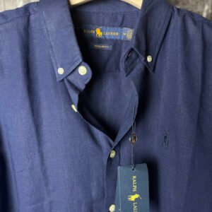 Deep Navy Remi Textured Cotton Shirt