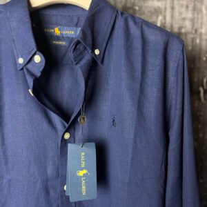Deep Navy Remi Textured Cotton Shirt