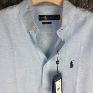 Sky Blue Remi Textured Cotton Shirt