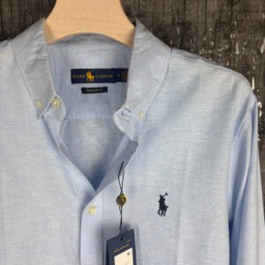 Sky Blue Remi Textured Cotton Shirt